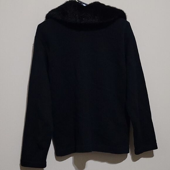 Victoria Harbour Black Vintage 90S Knit Cardigan Sweater Sz Large - Picture 8 of 10